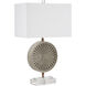 Applique 27.25 inch 150 watt Gray and Clear with Antique Brass Table Lamp Portable Light