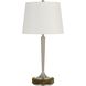 Chester 29 inch 150 watt Brushed Steel And Wood Table Lamp Portable Light 