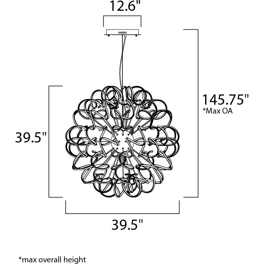 Chaos LED 39.5 inch Polished Chrome Entry Foyer Pendant Ceiling Light