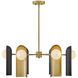 Zuri 6 Light 30 inch Lacquered Brass with Black Chandelier Ceiling Light