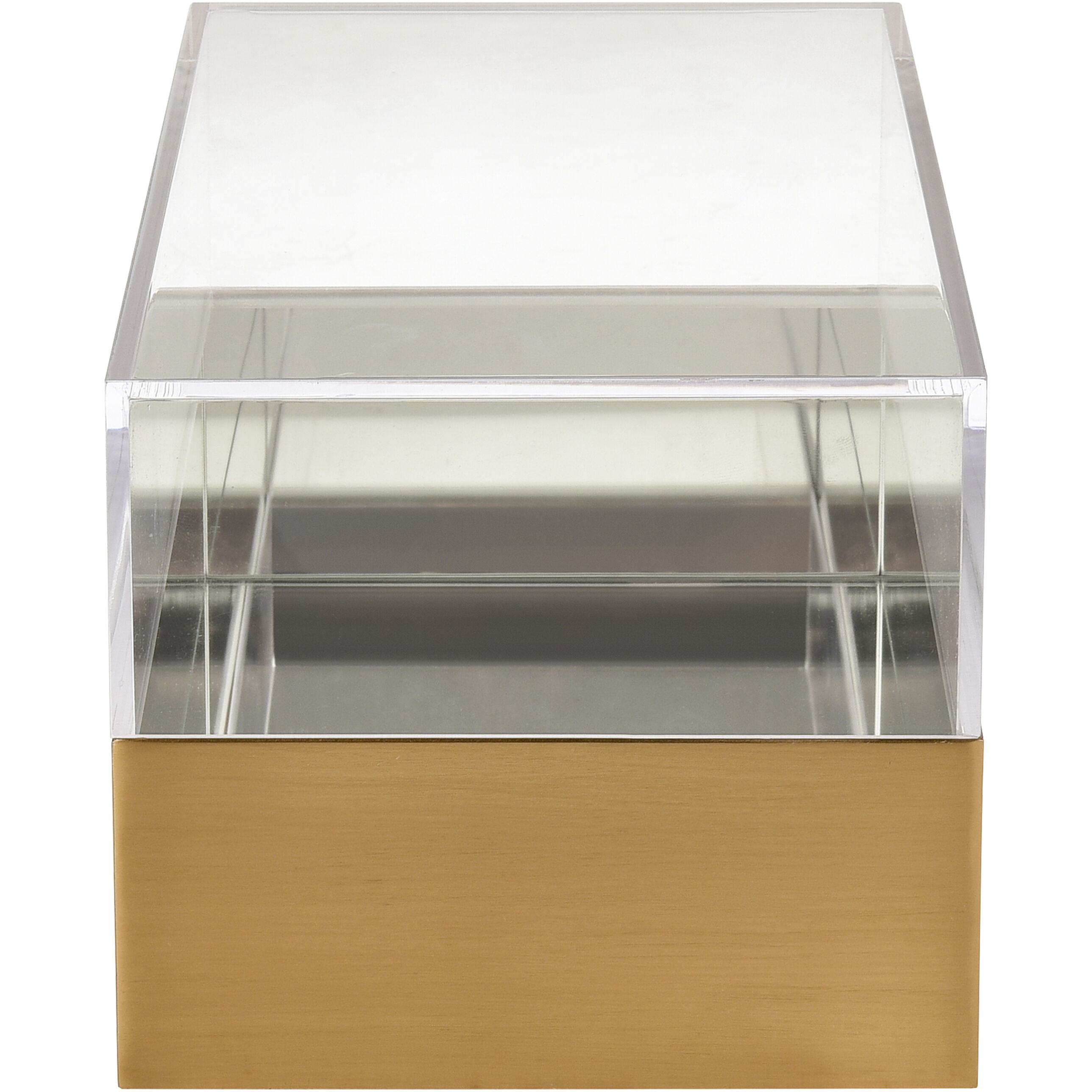 Split 14 X 7 inch Brass with Clear and Mirror Decorative Box