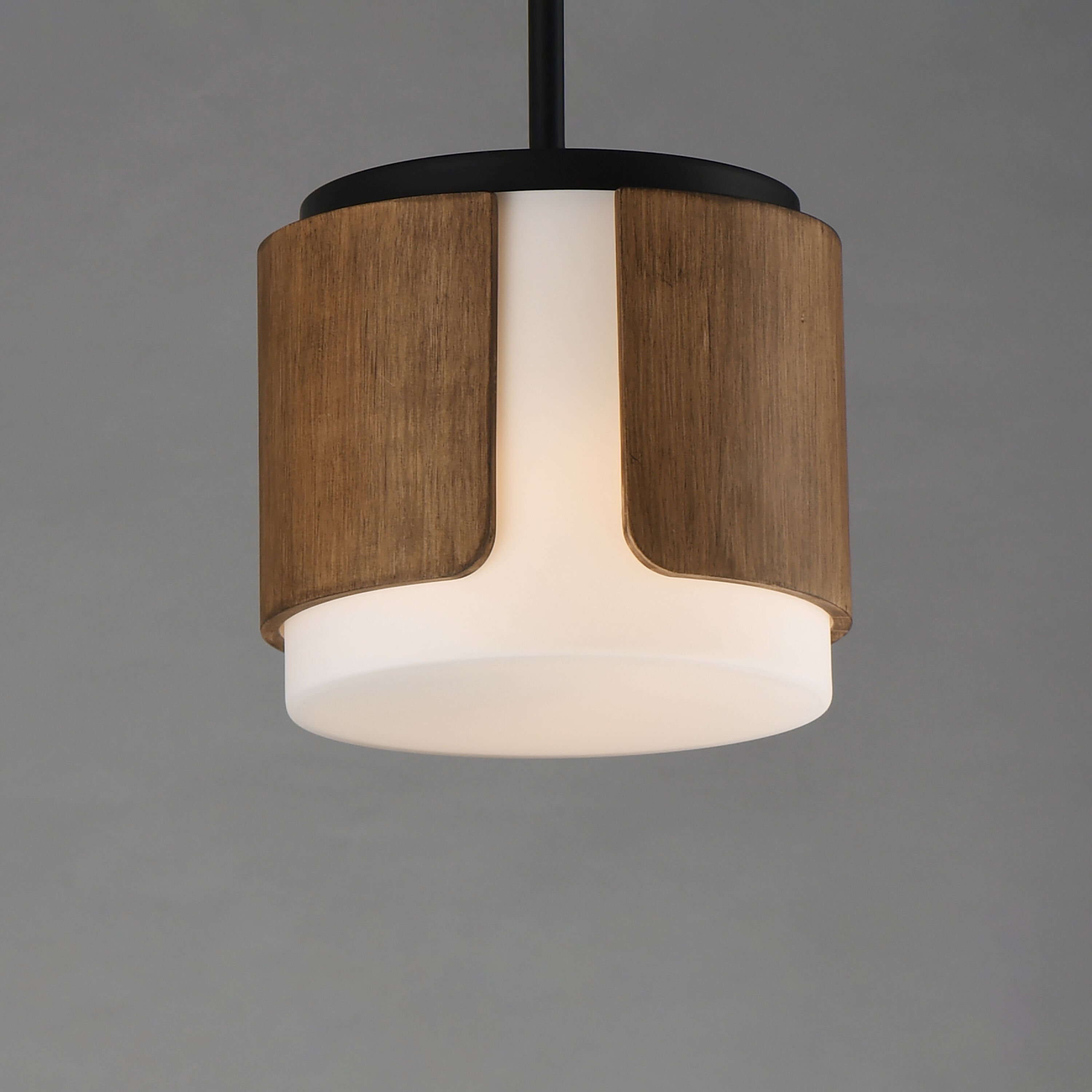 Draughtsman 2 Light 10 inch Walnut and Black Flush Mount Ceiling Light in Satin White