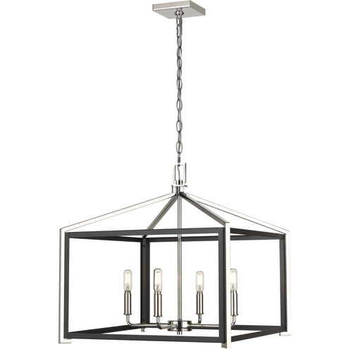 Wiscoy 4 Light 20 inch Black Polished Nickel Pendant Ceiling Light