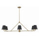 Xavier 6 Light 46 inch Vibrant Gold Chandelier Ceiling Light