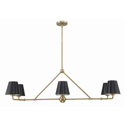 Xavier 6 Light 46 inch Vibrant Gold Chandelier Ceiling Light