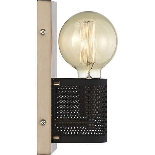 Passage 1 Light 4.5 inch Copper Brushed Brass and Black Wall Sconce Wall Light