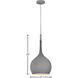 Ziggy 1 Light 12 inch Matte Gray with Slate Bronze Indoor Pendant Ceiling Light
