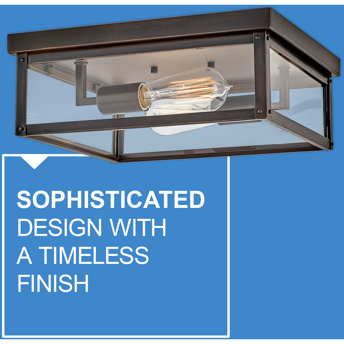 Beckham 2 Light 12 inch Oil Rubbed Bronze Outdoor Flush Mount