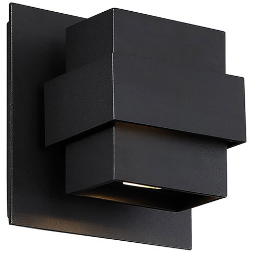Pandora LED 7 inch Black Outdoor Wall Light in 7in.