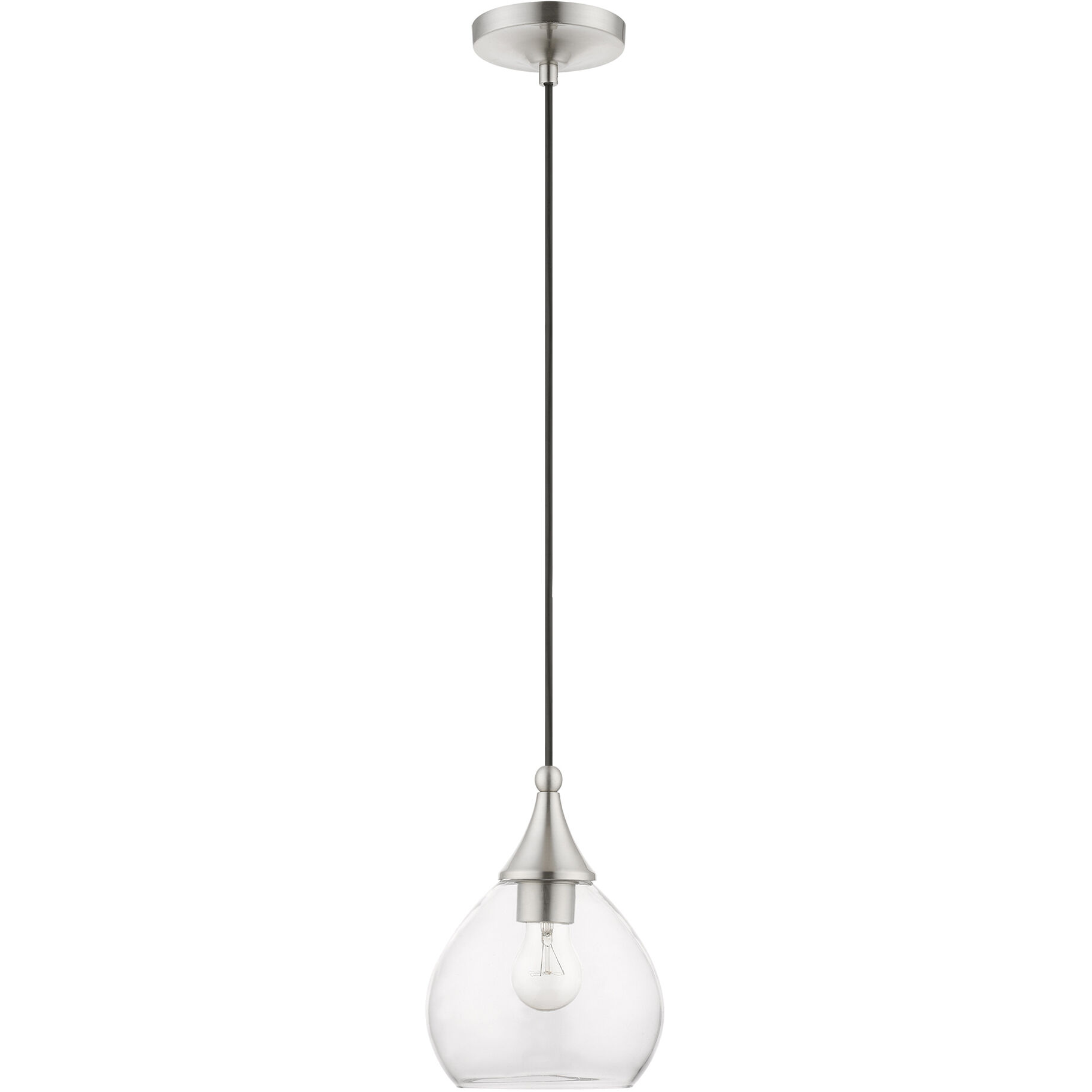 Catania 1 Light 7 inch Brushed Nickel Mini Pendant Ceiling Light