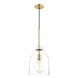 Sloan 1 Light 9.5 inch Aged Brass Pendant Ceiling Light