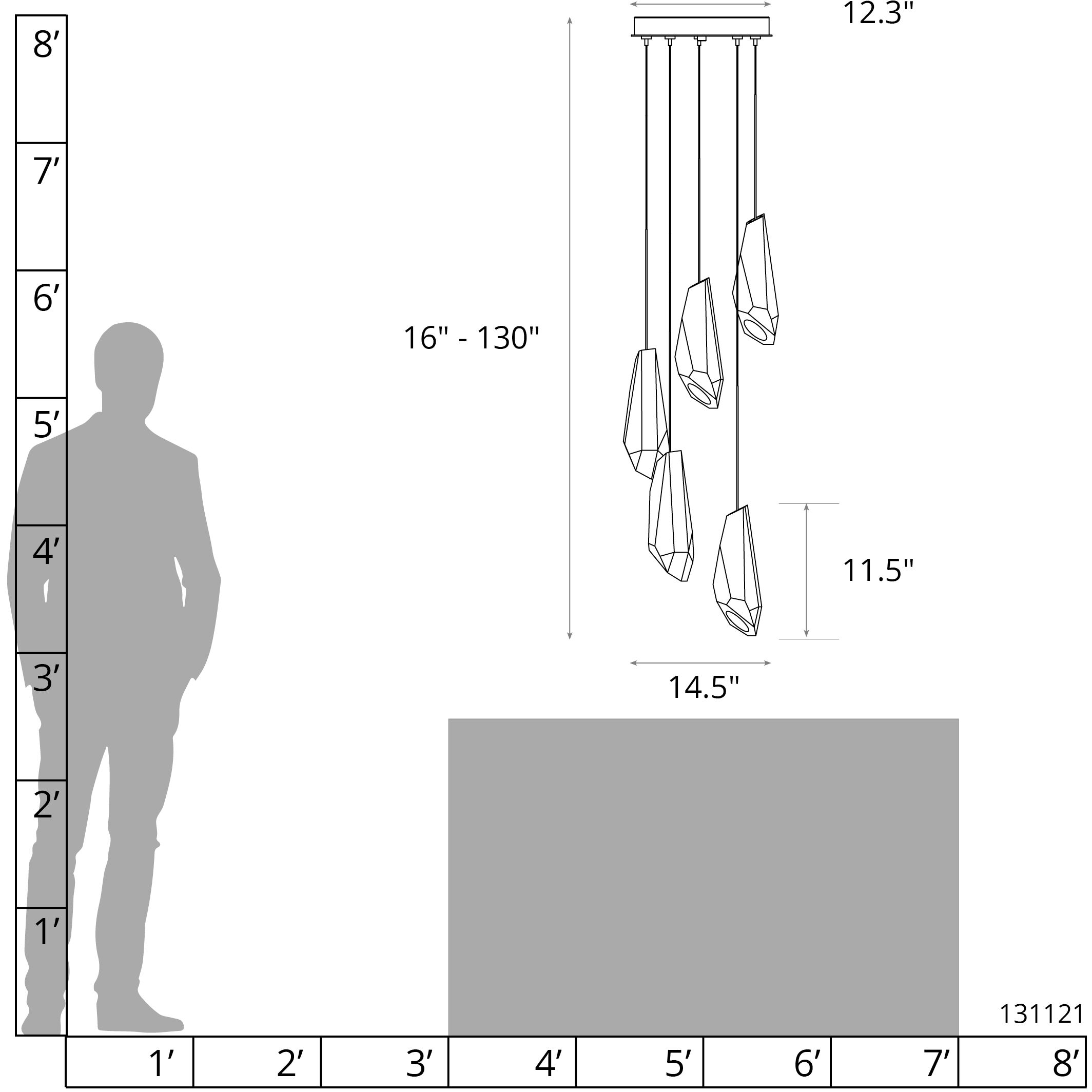 Luma 5 Light 14.5 inch Bronze Mini Pendant Ceiling Light