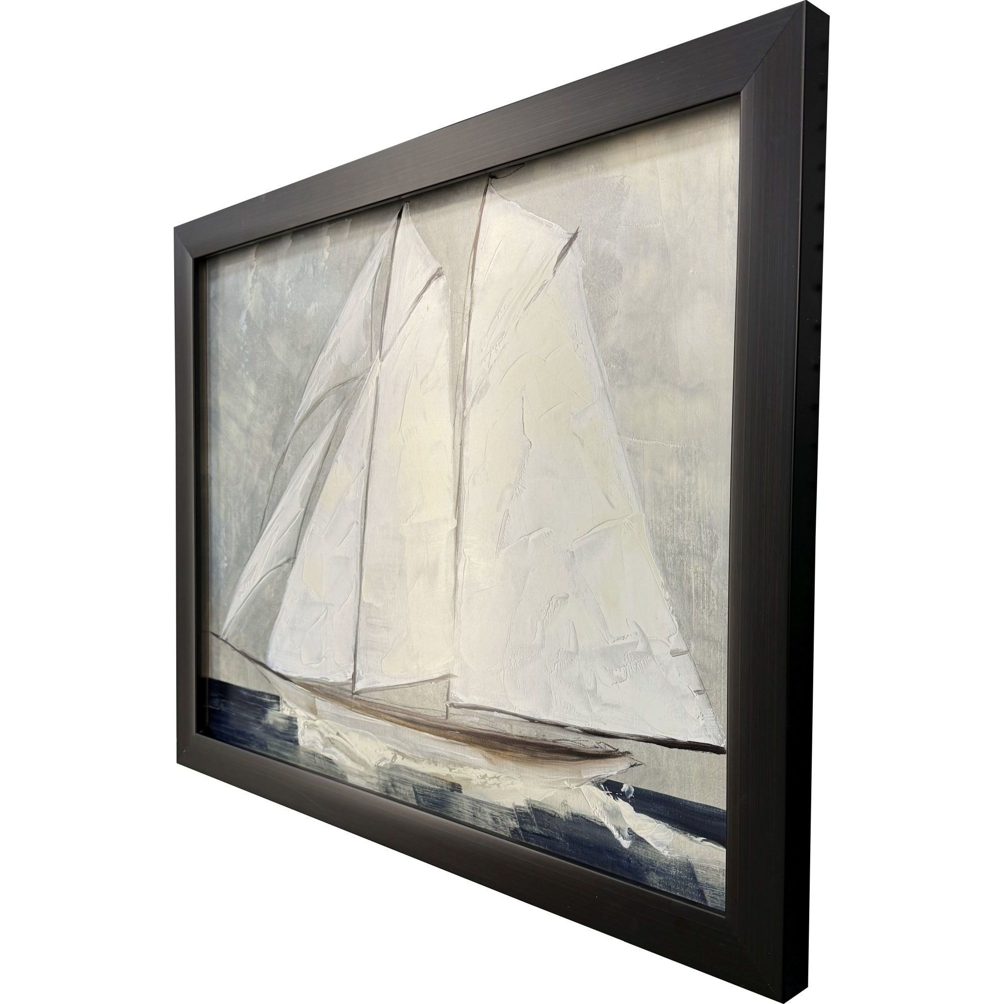 Setting Sail Blue and Brown and Beige and Neutral Framed Art, Propac