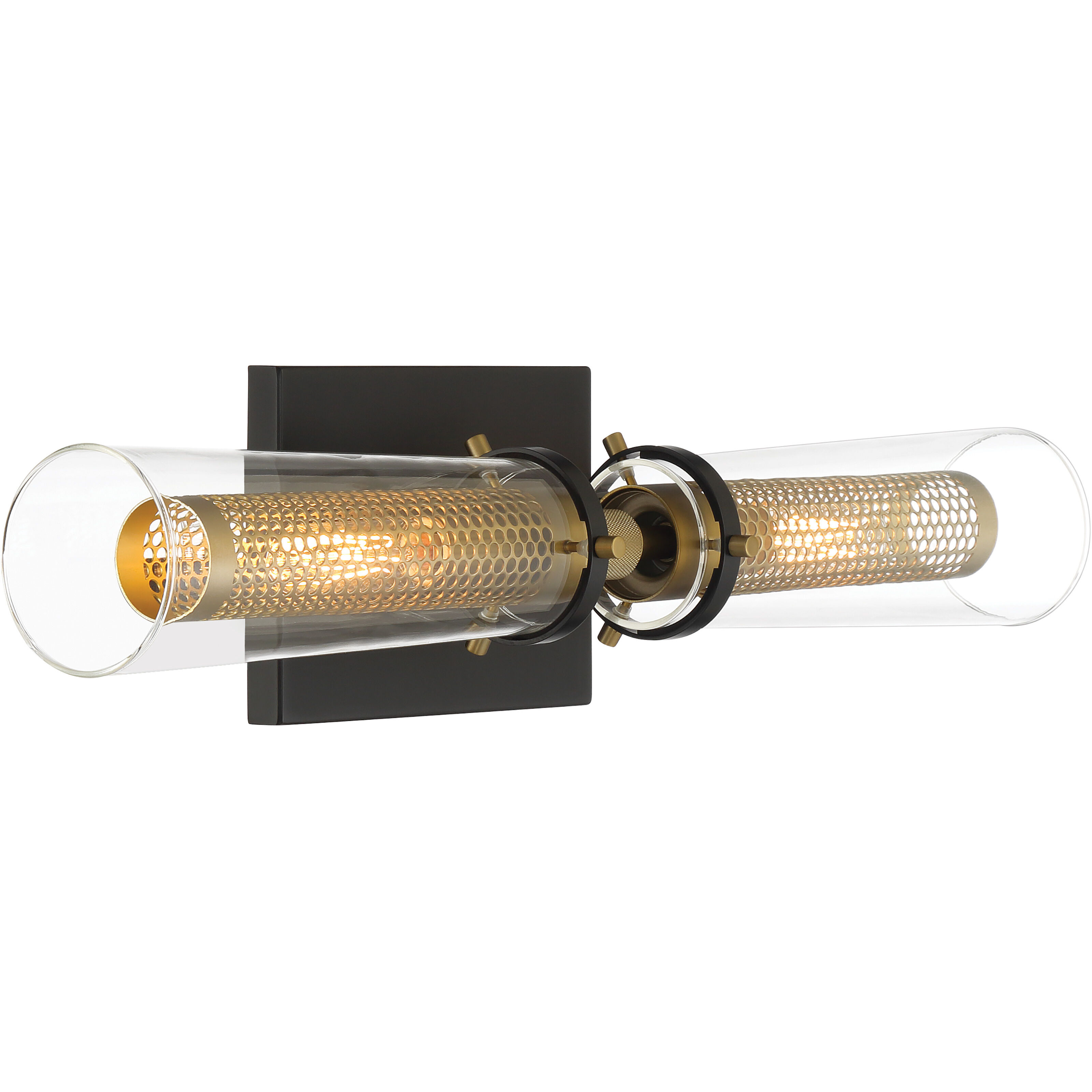 Emmerham 2 Light 20.25 inch Coal and Soft Brass Bath Vanity Wall Light in Coal/Soft Brass