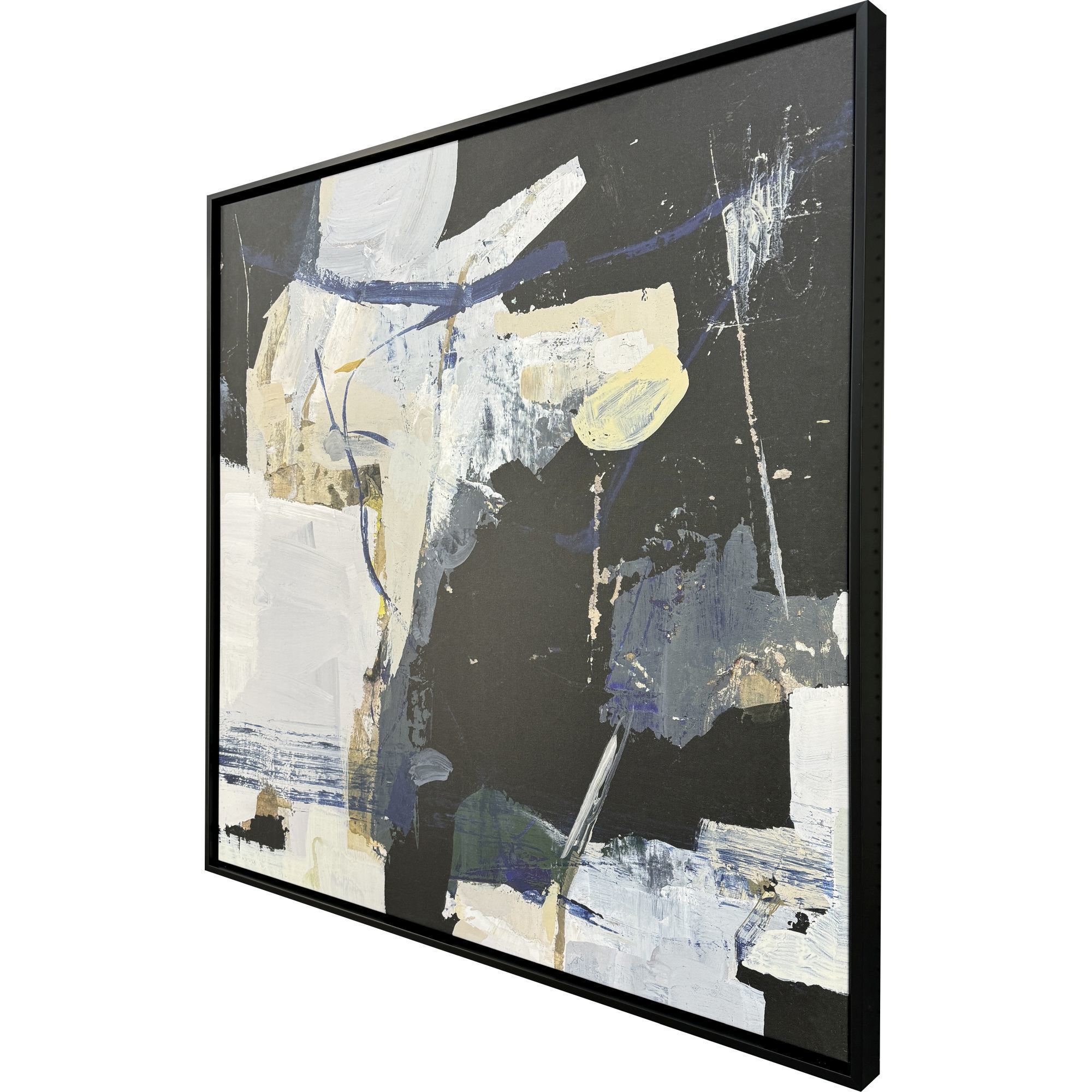 Blue in the Mouth Blue and Black and Beige and Multi Canvas