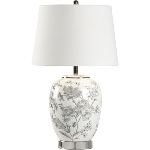 MarketPlace 29 inch 100 watt White/Gray Glaze Table Lamp Portable Light