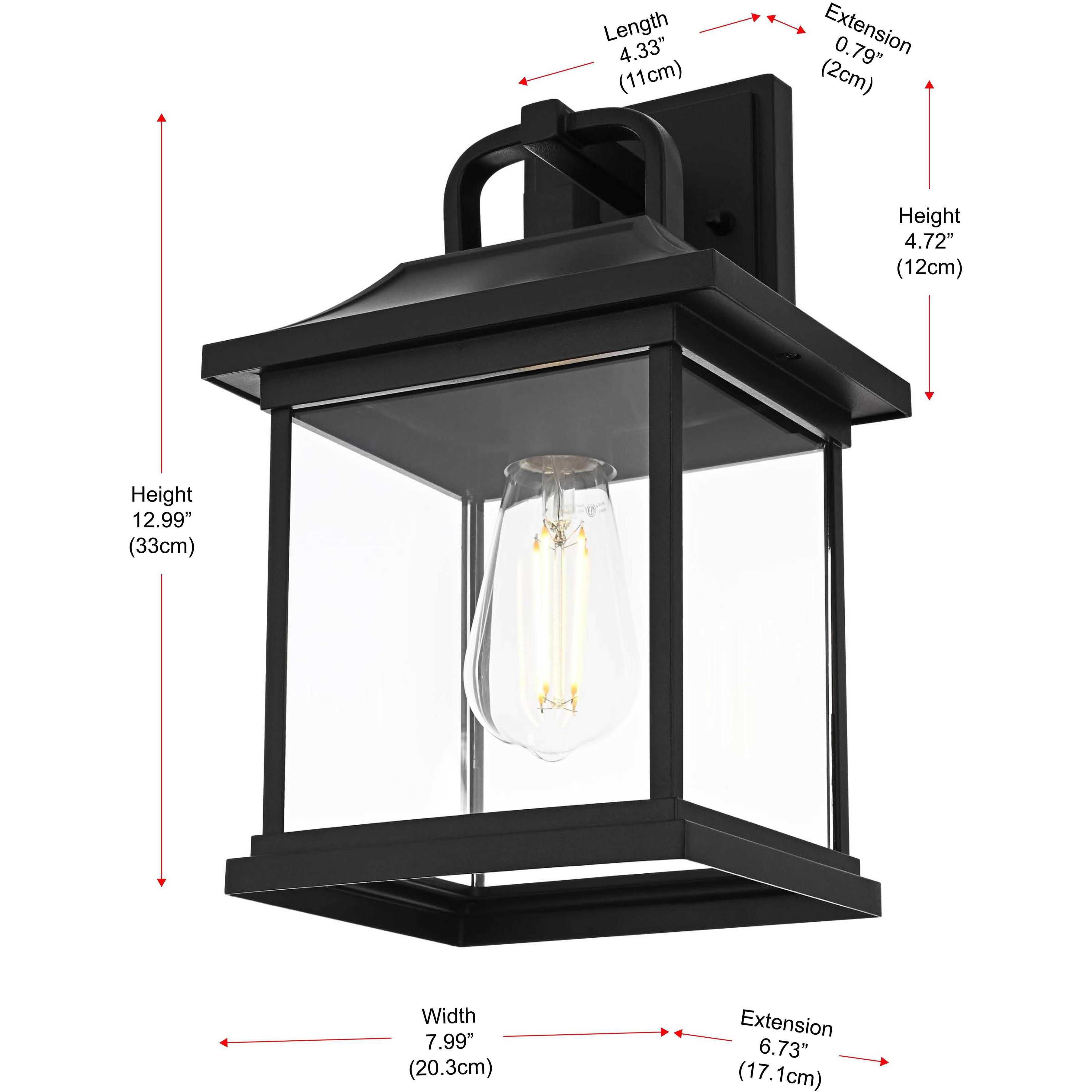 Saul 1 Light 13 inch Black Outdoor Wall Sconce