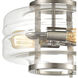 Mohawk 2 Light 13 inch Satin Nickel with Clear Semi Flush Mount Ceiling Light