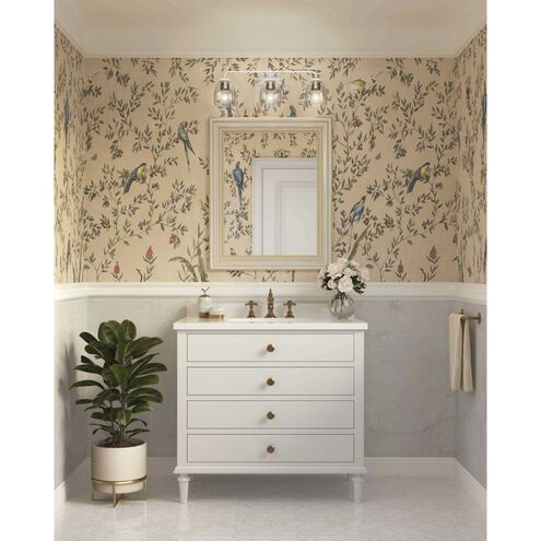 Quillan 3 Light 23.87 inch White Plaster Bathroom Vanity Light Wall Light