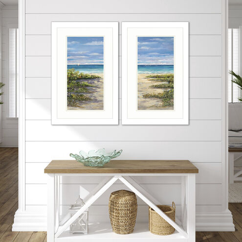 Waterside Blue and Green and Brown Framed Art