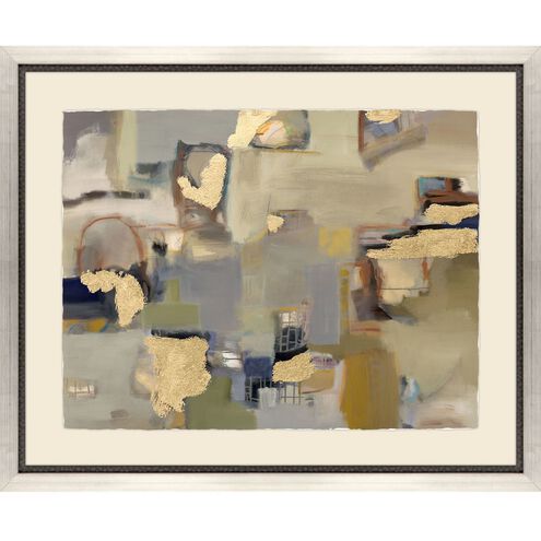 Abstract Collection Silver Leaf Block Profile Wood Framed Art