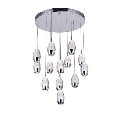 Perrier LED 24 inch Chrome Multi Light Pendant Ceiling Light