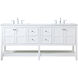 Theo 72 X 22 X 34 inch White Vanity Sink Set