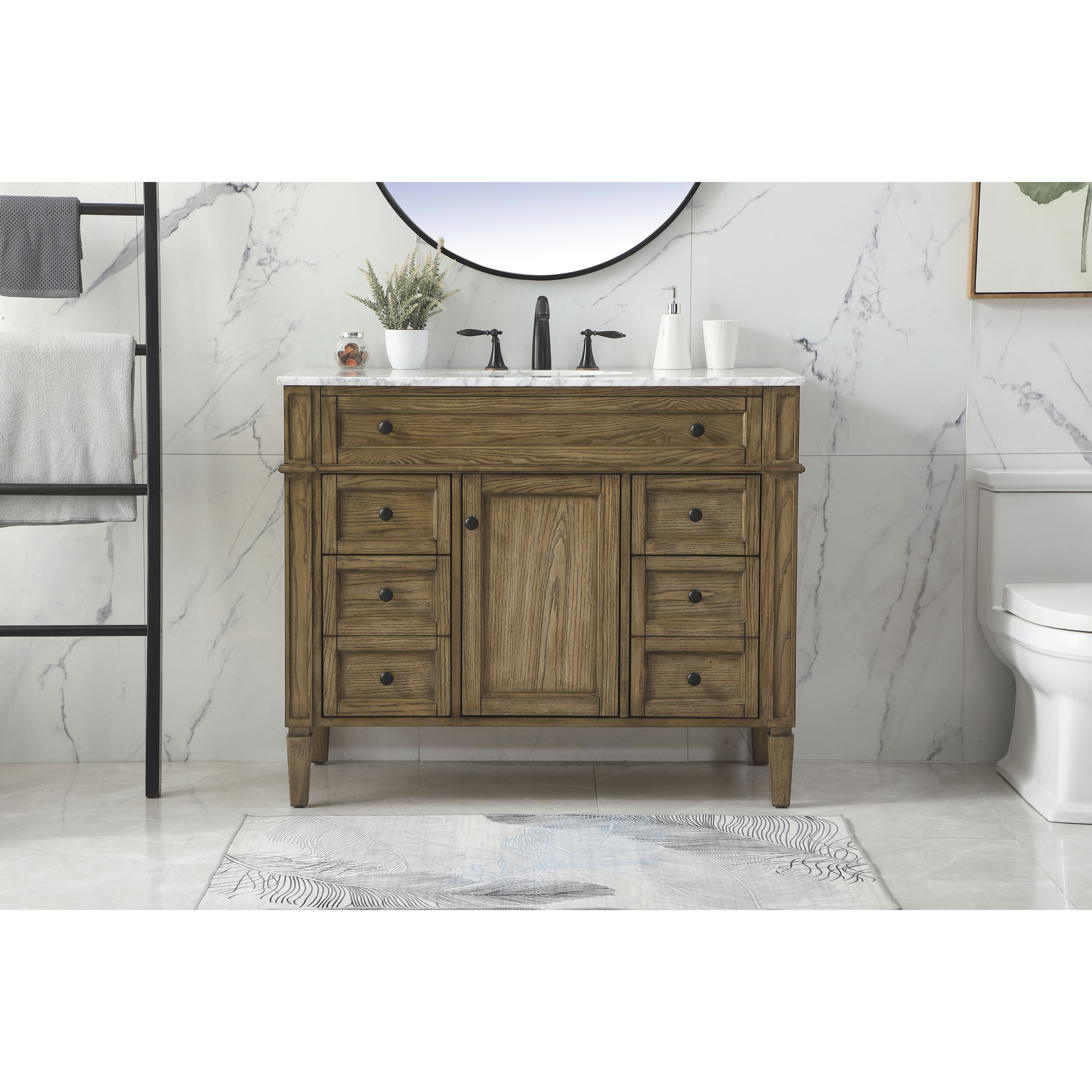 Park Avenue 42 X 22 X 35 inch Driftwood Vanity Sink Set