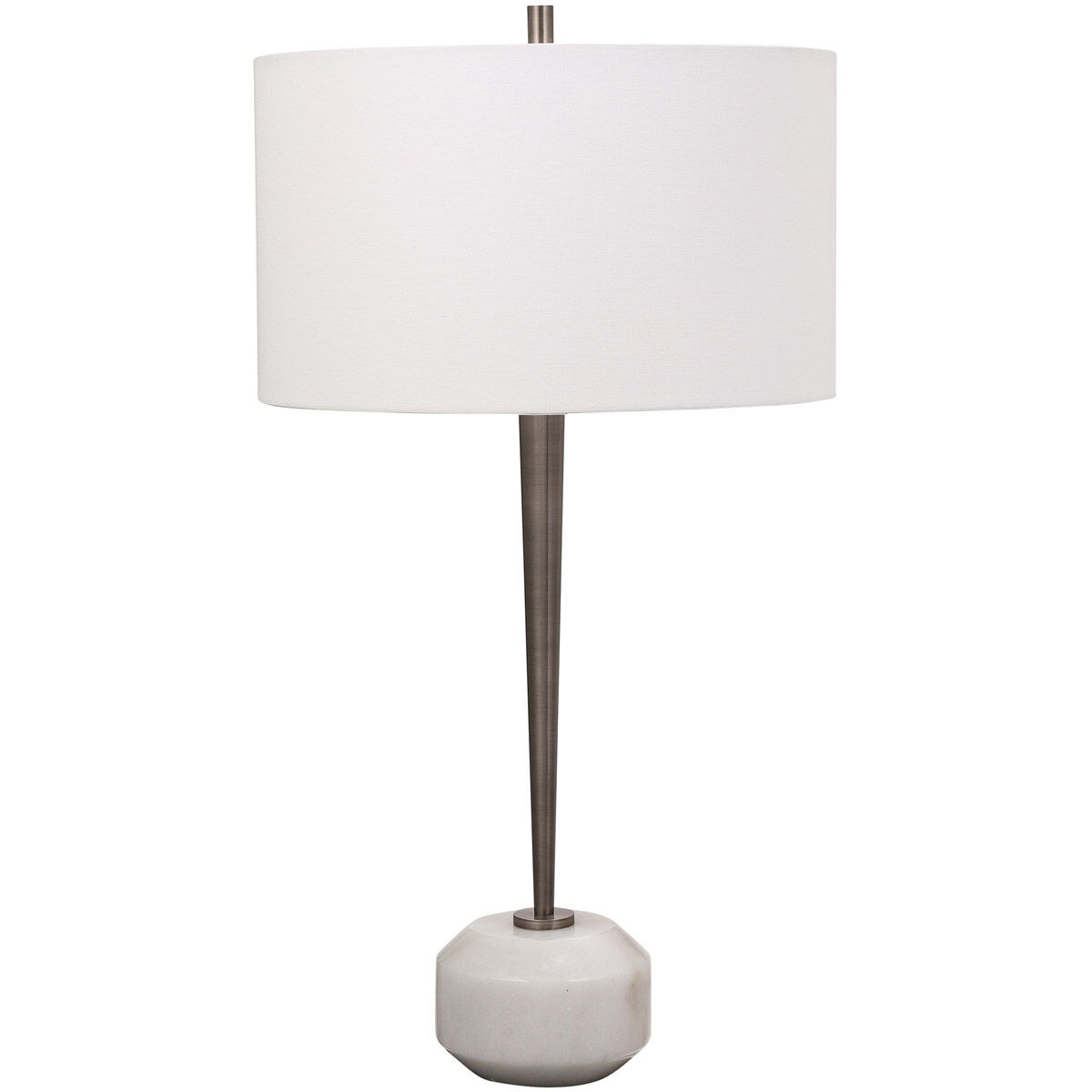 Danes 30 inch 100.00 watt Black Nickel and White Marble Table lamp Portable Light