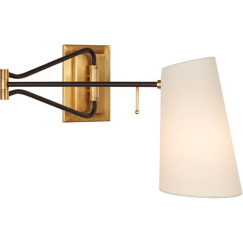 AERIN Keil 29 inch 40.00 watt Hand-Rubbed Antique Brass and Black Swing Arm Wall Light