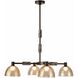Eli 4 Light 34 inch Blackened Iron Chandelier Ceiling Light