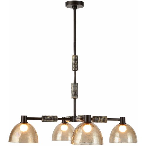 Eli 4 Light 34 inch Blackened Iron Chandelier Ceiling Light
