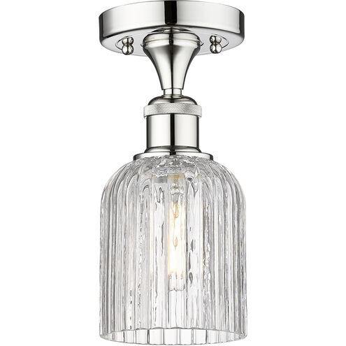 Bridal Veil 1 Light 5 inch Polished Chrome Semi-Flush Mount Ceiling Light in Clear