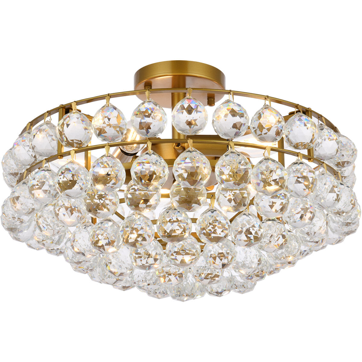 Savannah 5 Light 18 inch Brass Flush Mount Ceiling Light