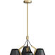 Abrams 4 Light 27 inch Antique Brass Chandelier Ceiling Light