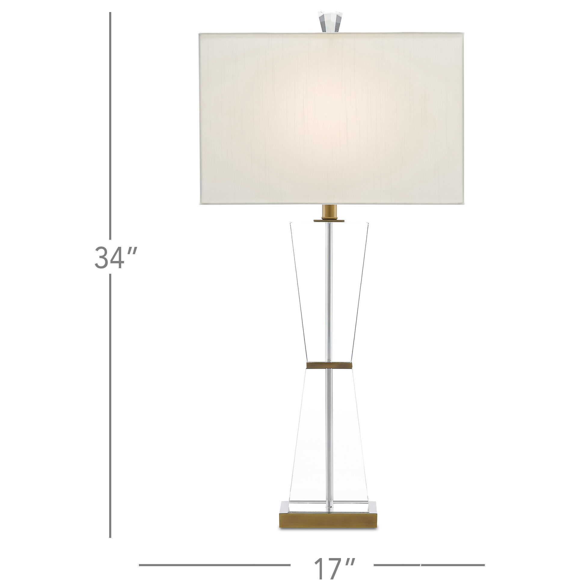 Laelia 34 inch 150 watt Clear/Antique Brass Table Lamp Portable Light