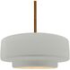Radiance Collection - Tier Pendant Ceiling Light in Brushed Brass, Dedicated LED, Black Cord, Matte White/Champagne Gold, 14.5W x 5.25H, Form+Finish+Function
