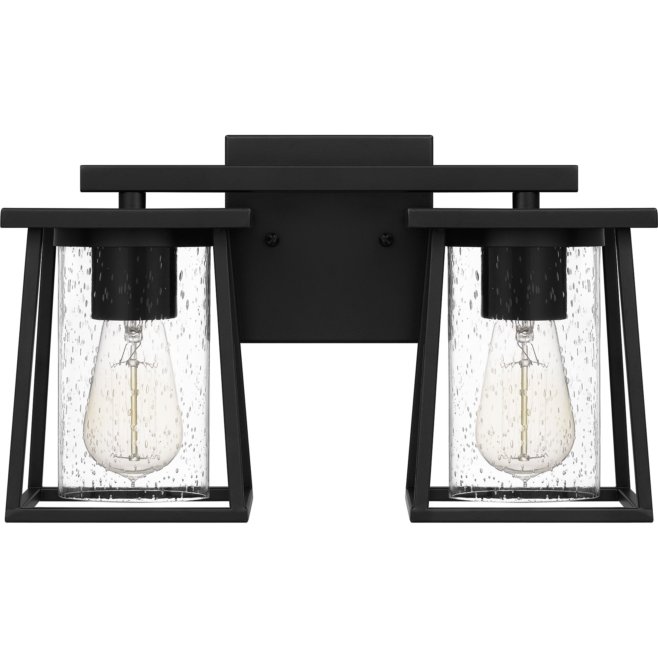 Lodge 2 Light 15 inch Matte Black Bath Light Wall Light, Medium