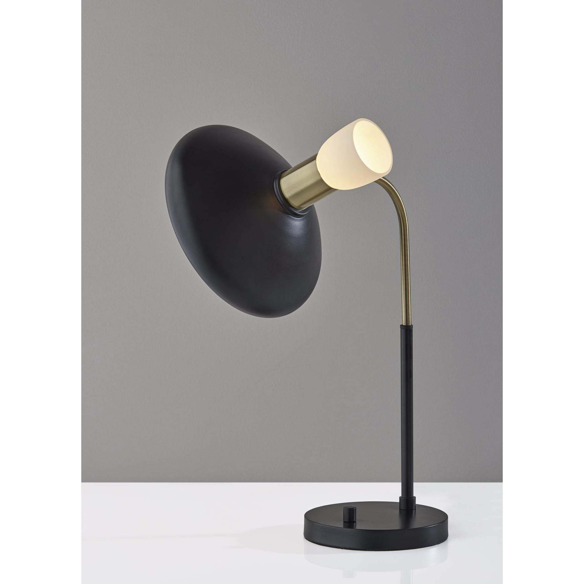 Patrick 21 inch 40 watt Black / Brass Accents Desk Lamp Portable Light