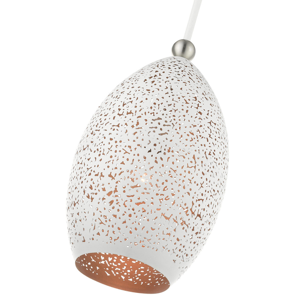 Charlton 1 Light 9 inch White with Brushed Nickel Accents Pendant Ceiling Light