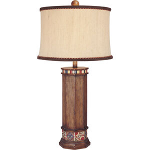 ML 150.00 watt Brown Wood Look Table Lamp Portable Light