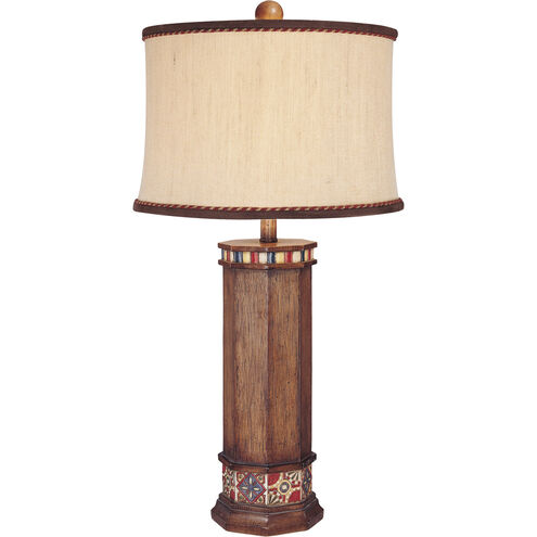 ML 150 watt Brown Wood Look Table Lamp Portable Light
