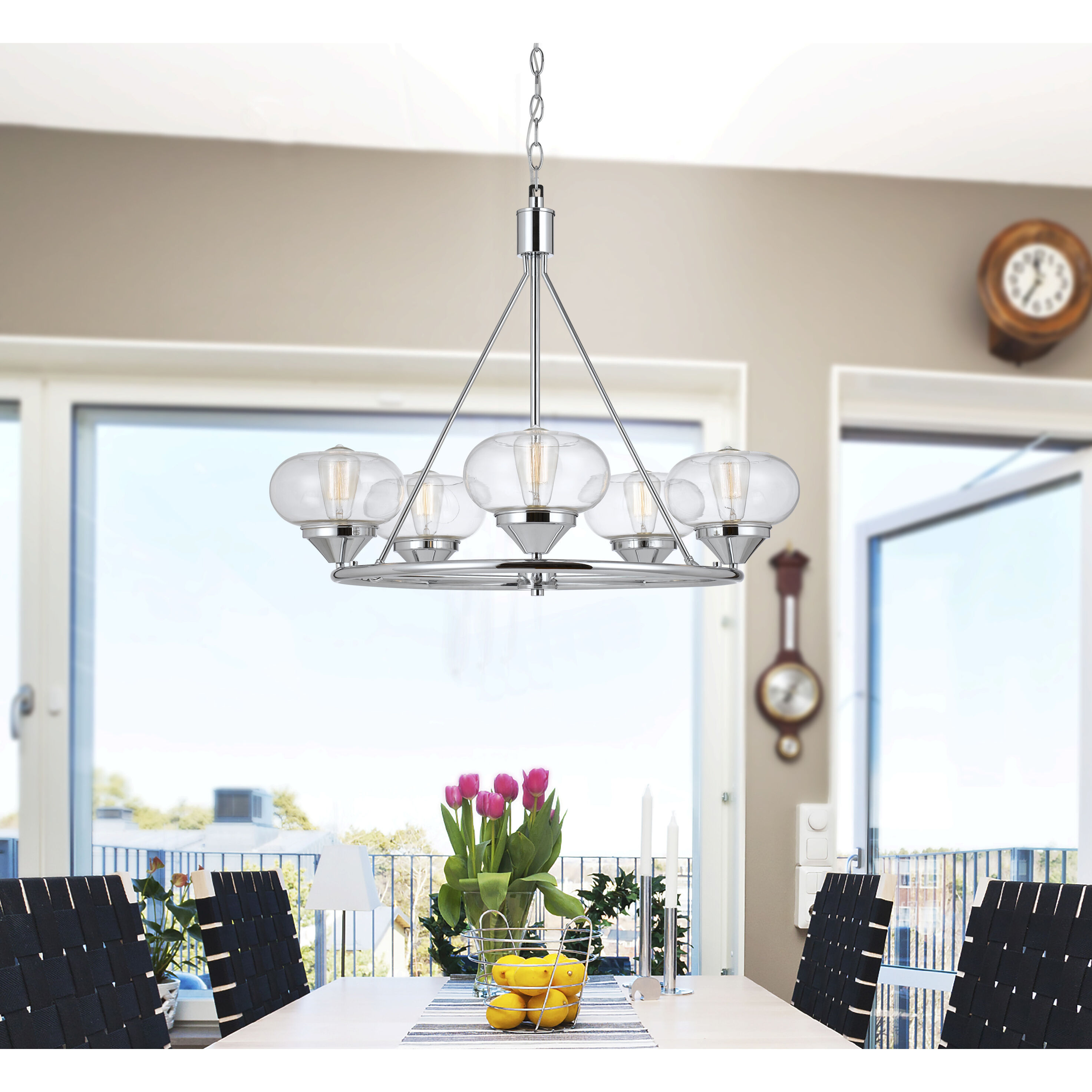 Maywood 5 Light 20 inch Chrome Pendant Ceiling Light