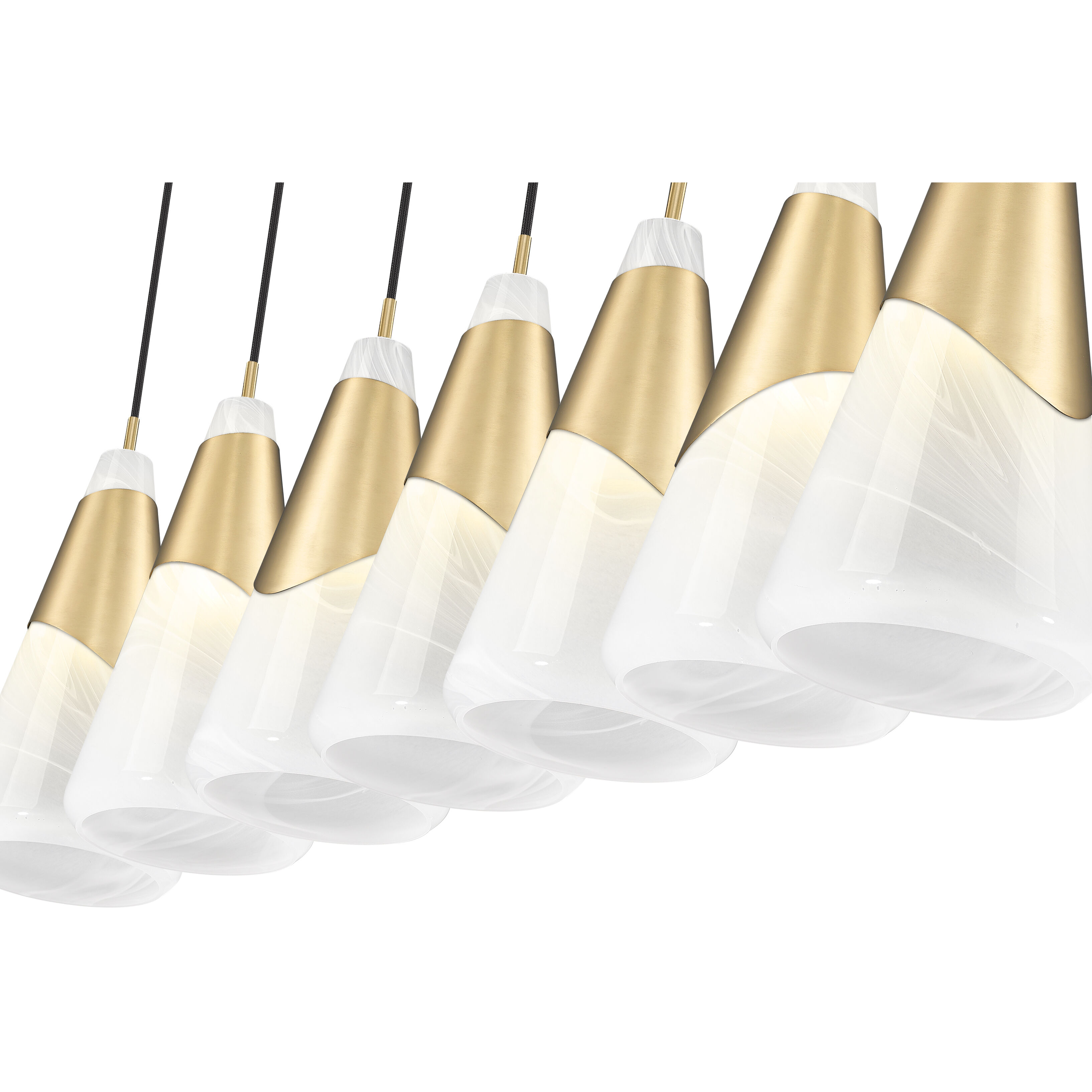 Aimie Linear Chandelier Ceiling Light in Modern Gold