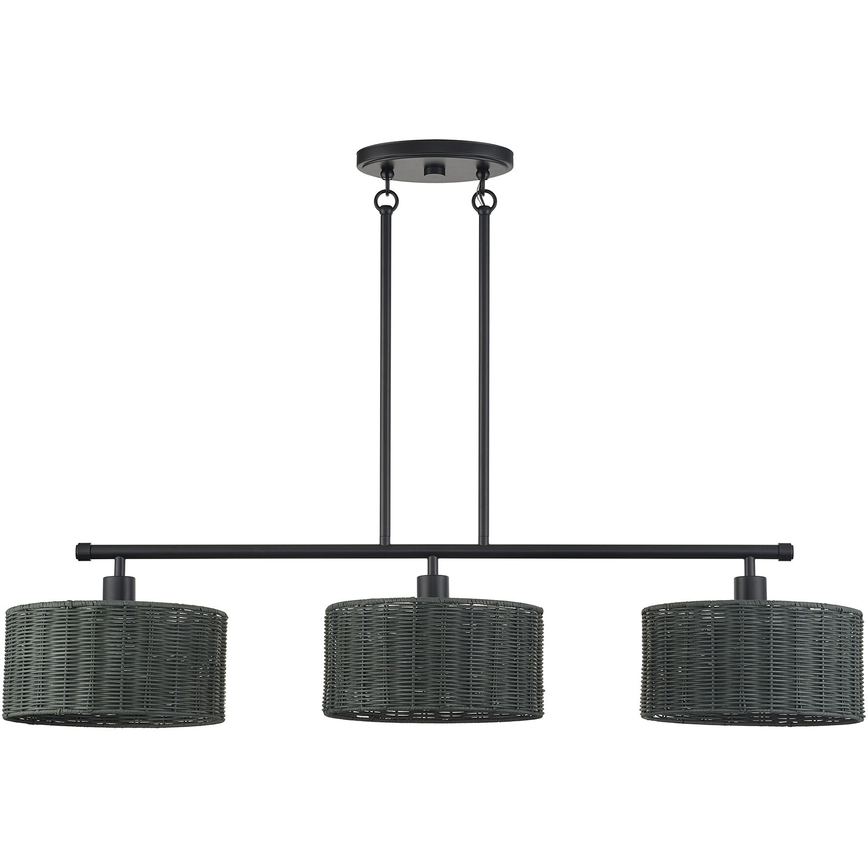 Weavington 3 Light 46 inch Black Linear Chandelier Ceiling Light, Extra Large