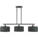 Weavington 3 Light 46 inch Black Linear Chandelier Ceiling Light, Extra Large