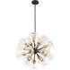 Pierre 18 Light 24 inch Polished Brass and Matte Black with Glass Chandelier Ceiling Light