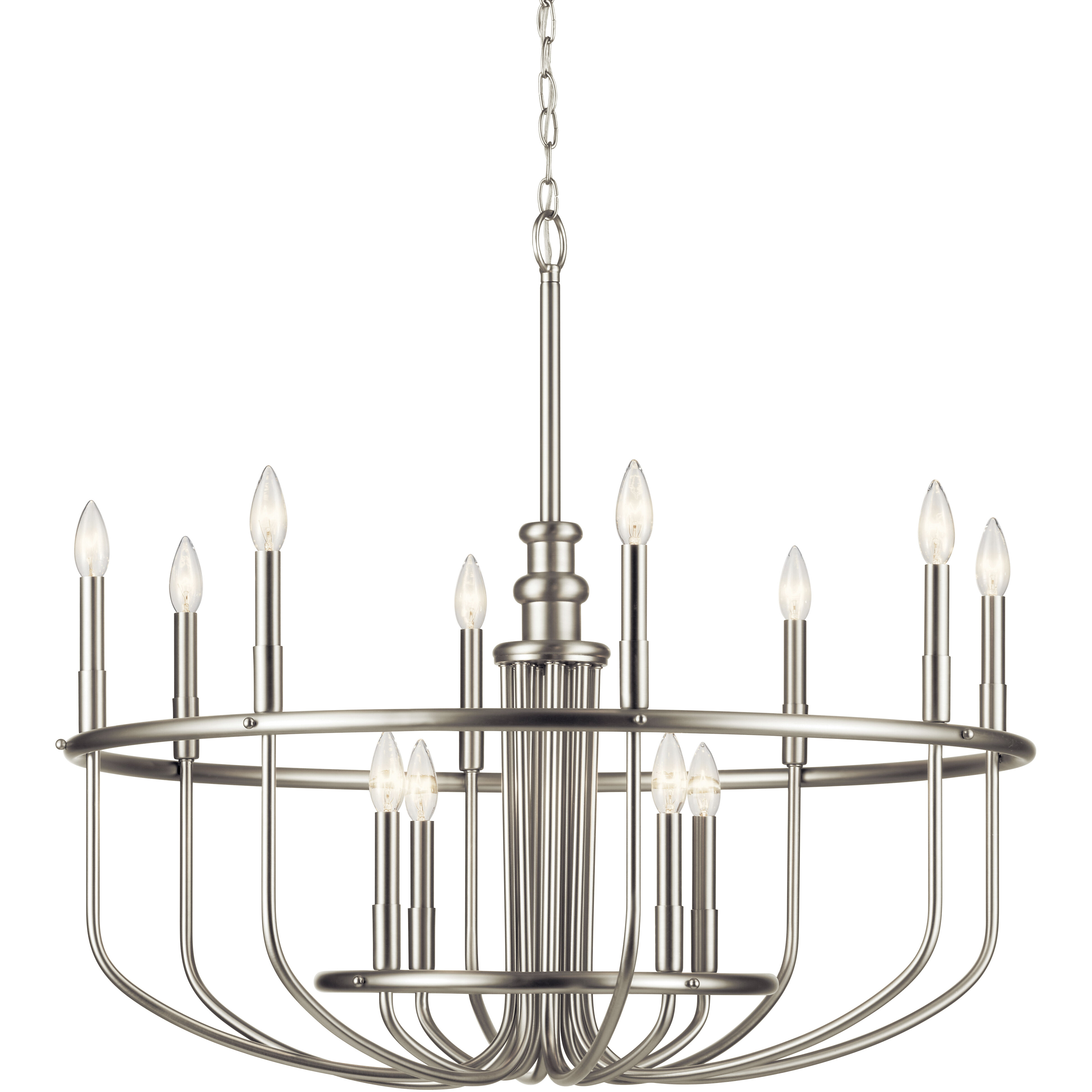 Capitol Hill 12 Light 34.75 inch Brushed Nickel Chandelier 1 Tier Large Ceiling Light, Large