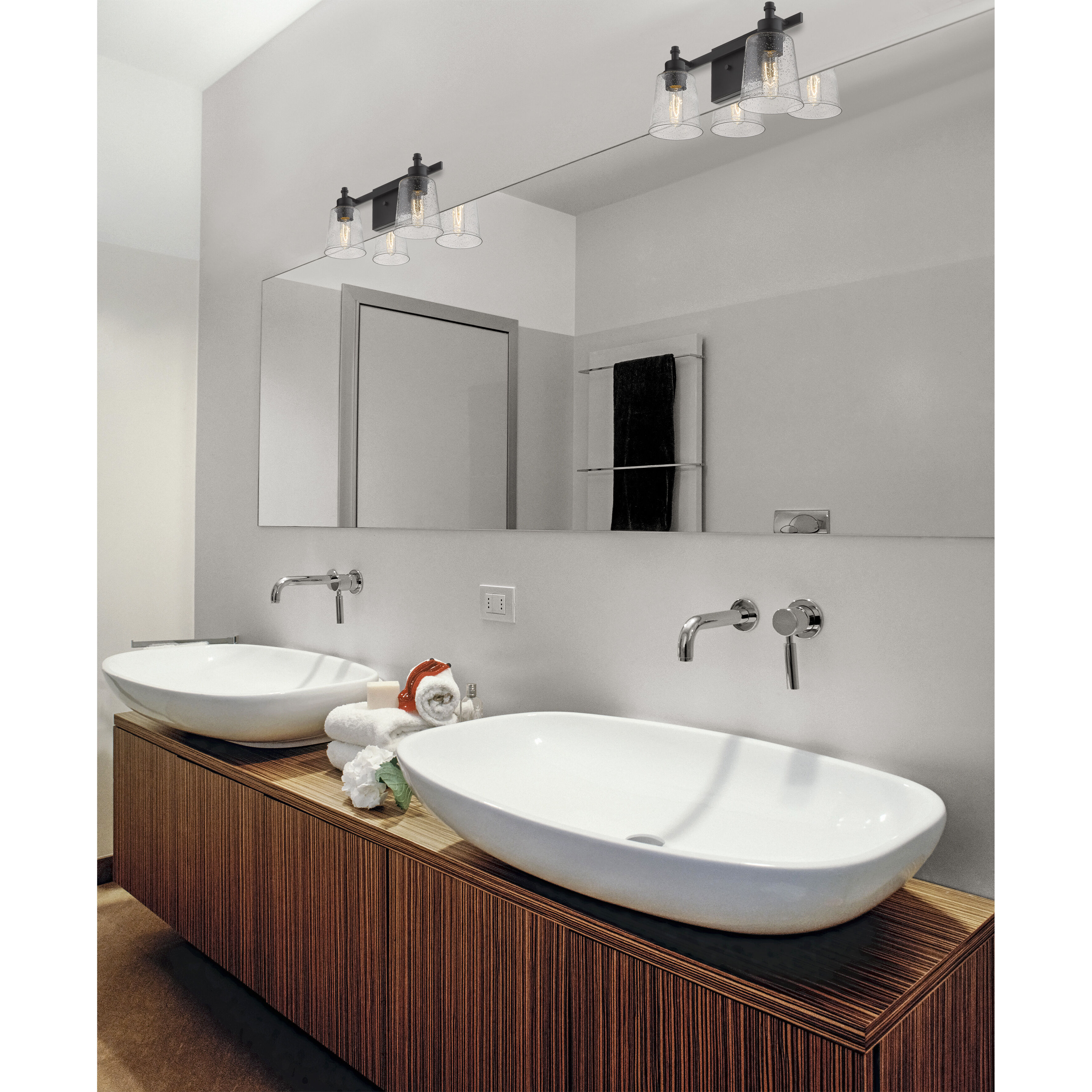 Bohin 2 Light 16 inch Matte Black Vanity Wall Light