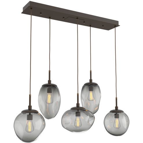 Cosmos Incandescent 5 Light 42.2 inch Flat Bronze Linear Pendant Ceiling Light in Smoke Cosmos, Multi-Port